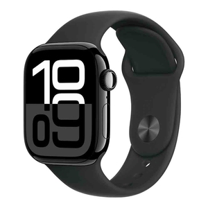 Apple Watch Series 10 GPS + Cellular 46mm Jet Black Aluminium Case With Black Sport Band S/M