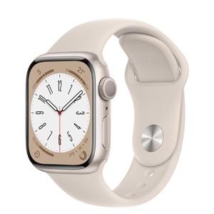 Apple Watch Series 8 GPS 41mm Starlight Aluminium Case with Starlight Sport Band - Regular (MNP63HN/A)