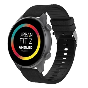 Urban Fit Z 1.38" Always On AMOLED Ultra-HD Round Dial Display Smart Watch(silver,Black)